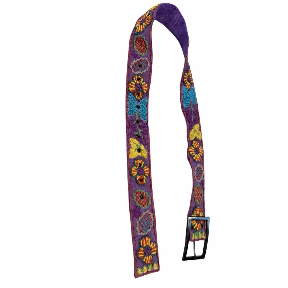 Peruvian Woman’s Boho Ethnic Embroidered Colorful Belt One Size Handmade